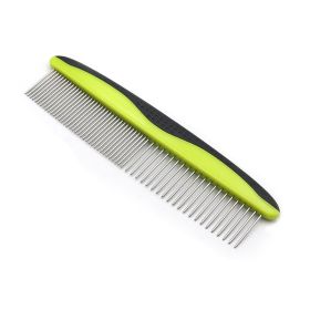 Dog Comb for Removes Tangles and Knots - Cat Comb for Removing Matted Fur - Grooming Tool with Stainless Steel Teeth and Non-Slip Grip Handle - B