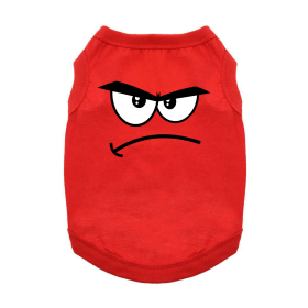 Angry Face Dog Shirt (Color: Flame Scarlet Red, size: X-Large)