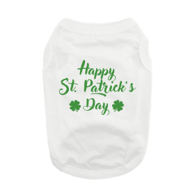 Happy St. Patrick's Day Dog Shirt (Color: White, size: 3X-Large)