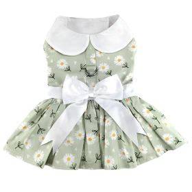 Mint Green Daisy Dog Dress with Matching Leash (size: X-Large)
