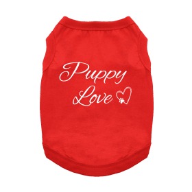 Puppy Love Dog Shirt (Color: Flame Scarlet Red, size: 3X-Large)