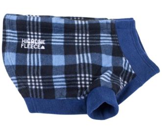 Highline Fleece Dog Coat (Color: Blue Plaid, size: Size 12LC)