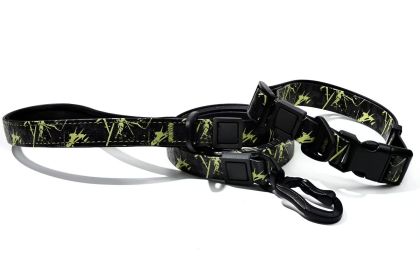UV Printing Camouflage Embossed Pet Leash Set Is A Perfect Combination Of Style And Functionality Specially Designed For Pets' Outdoor Activities (Option: Green-15mm)