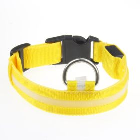 LED Luminous Pet Dog Collar Night (Option: Yellow Light-XXS)