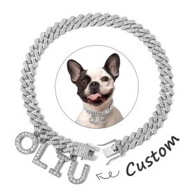 Luxury Alloy Dog Firewood Walking Collar (Option: Silver-30cm)