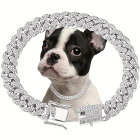 Shiny Diamond Safety Metal Necklace (Option: Silver-XXL)