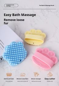 Dog Bath Brush,Pet Bath Comb Brush Soothing Massage Rubber Comb,Pet bathing brush (Color: pink)
