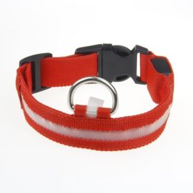 LED Luminous Pet Dog Collar Night (Option: Red Light-Rechargeable L)