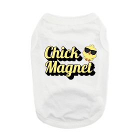 Chick Magnet Dog Shirt (Color: White, size: small)