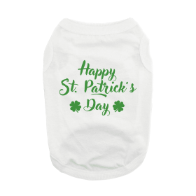 Happy St. Patrick's Day Dog Shirt (Color: White, size: small)