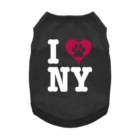 I Love New York Dog Shirt (Color: Black, size: small)
