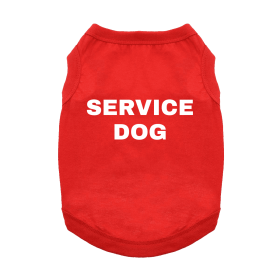 Service Dog Dog Shirt (Color: Flame Scarlet Red, size: small)