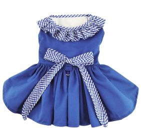 Blue Gingham Dog Dress with Matching Leash (size: medium)