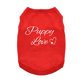 Puppy Love Dog Shirt (Color: Flame Scarlet Red, size: X-Small)